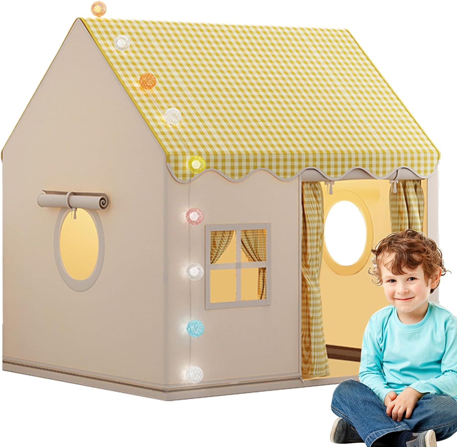 Indoor Kids Play Tent - Hideaway Playhouse for Boys and Girls with for and with | Large Bed Tent for , Fun Activity Center for Bedroom