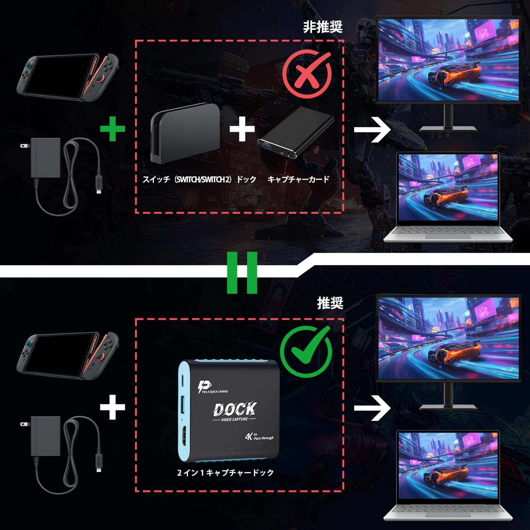 Amazon.co.jp: キャプチャーボード Switch 2/Switch/Steam Deck 対応 2
