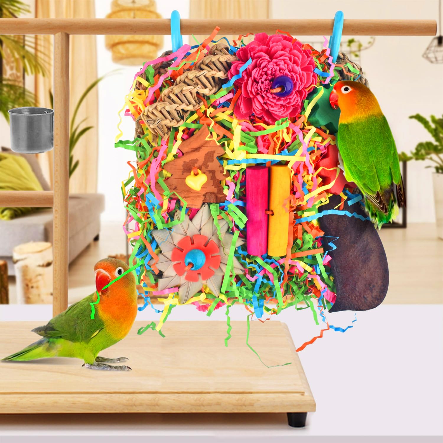 KATUMO Bird Toys, Parakeet Toys Bird Grass Mat Parrot Shredder Toys Lovebird Forage Toys for Cockatiel Conure Lovebird Parakeet Small-Medium Birds - image 5