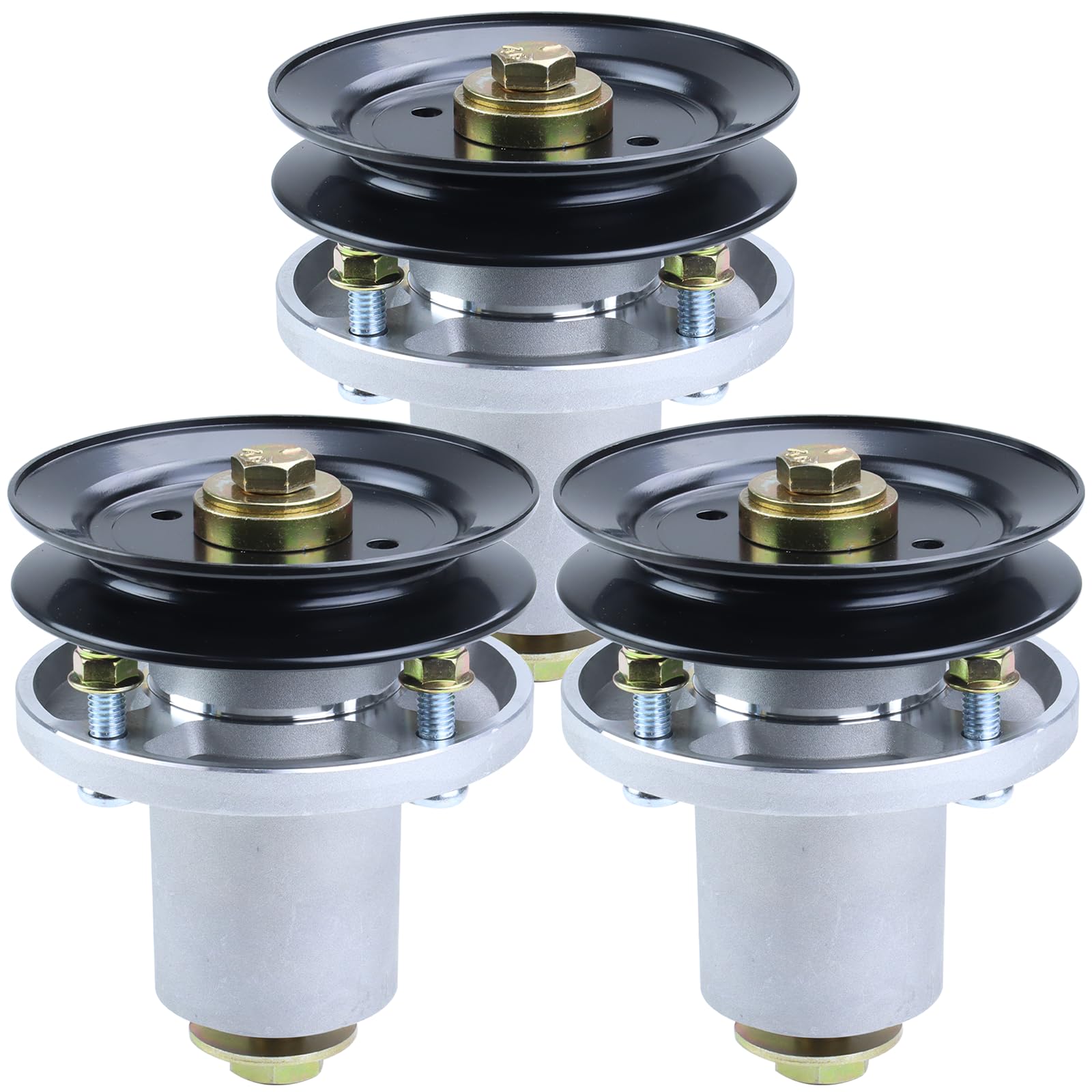 Photo 1 of GUSUHAWK 3 Pack 601804 Spindle Assembly with 604665 Pulley Replaces Hustler 601804 Spindle Assembly, 607418 Spindle Assembly for Hustler Raptor SD 48 Spindles, Hustler Raptor 48 inch Deck Spindle