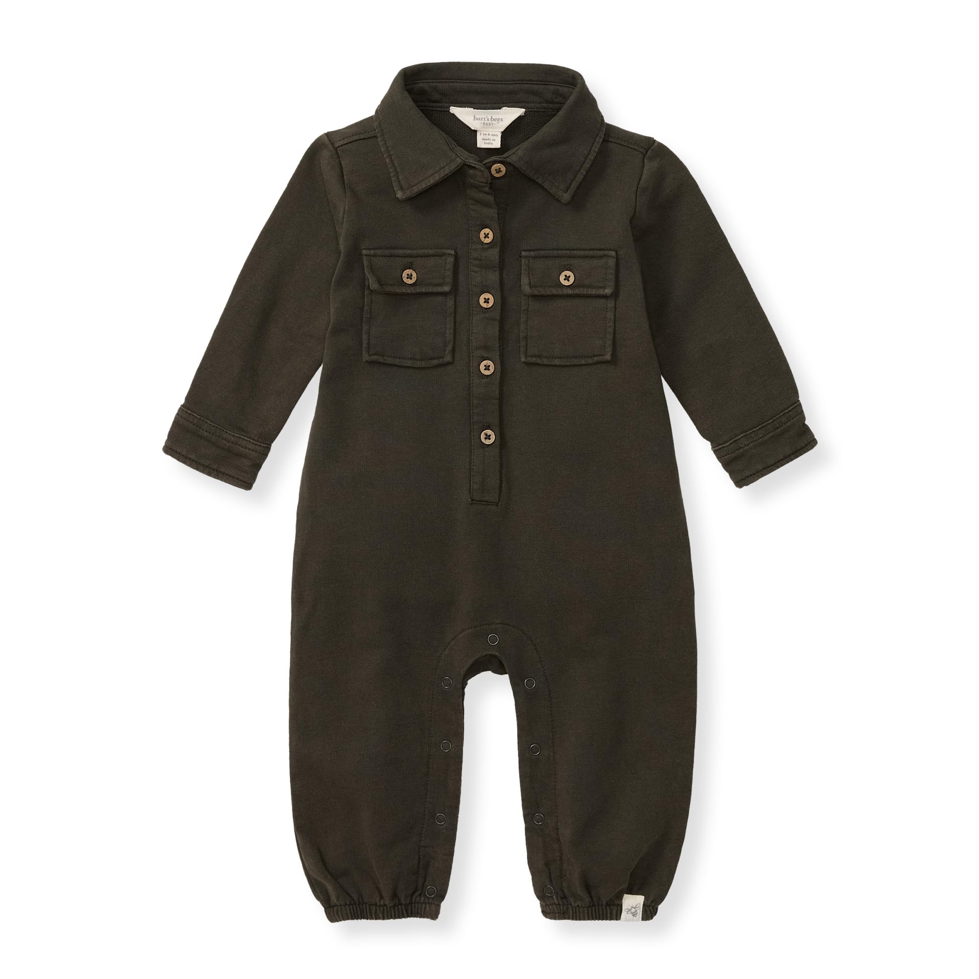 Burt's Bees Baby Jumpsuit, 100% Organic Cotton One-piece Romper Short Or Long Sleeve Shortall Coverall Set per neonati e bambini Bimbo 0-24