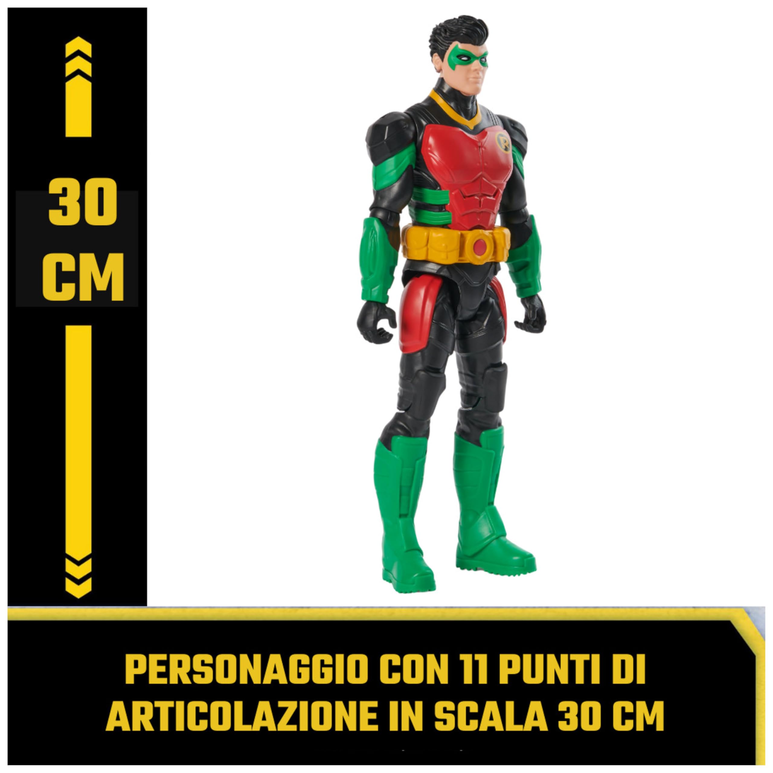 Dc Comics | BATMAN | Personaggio Batman In Scala 30 Cm Con Decorazioni Originali Mantello E 11 Punti Di Articolazione Giocattoli Per Bambini E Bambine Dai 3 Anni