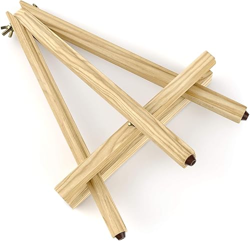Miniatura 3 de ARTEZA Caballete de trípode, paquete de 6, 12 pulgadas, acabado de madera de pino natural para lienzos pequeños a medianos con patas antideslizantes