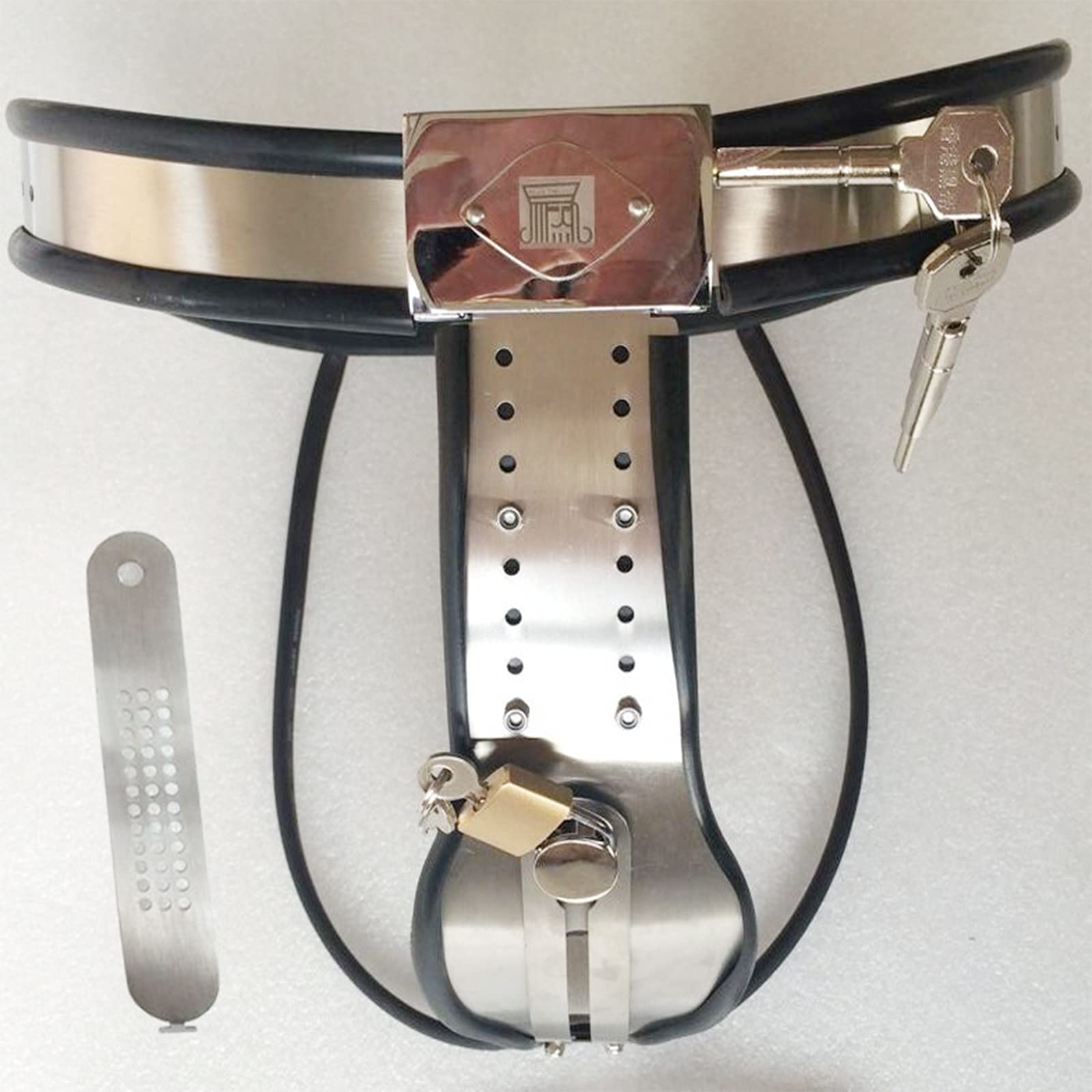Ceinture de chasteté en acier inoxydable pour femme Cage de chasteté Ceinture de chasteté femme avec bouchon vaginal Cage de chasteté plusieurs tailles disponibles BDSM Bondage Jeu(130cm-140cm)