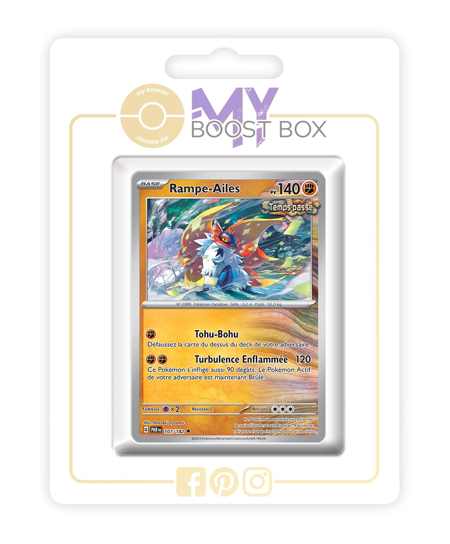 Rampe-Ailes (Slither Wing) 107/182 Ancient Reverse - my-booster X Écarlate et Violet 4 - Faille Paradoxe Box of 10 Pokemon French Cards