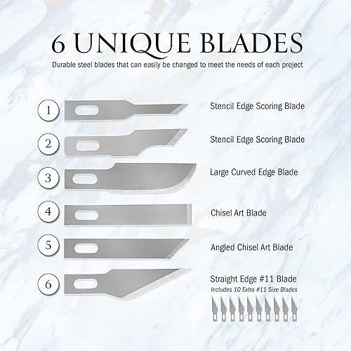 Miniatura 5 de WA Portman - Juego de cuchillos para manualidades y alfombrilla de corte para manualidades, 9 x 12 pulgadas, tabla de cortar de 2 caras y 7