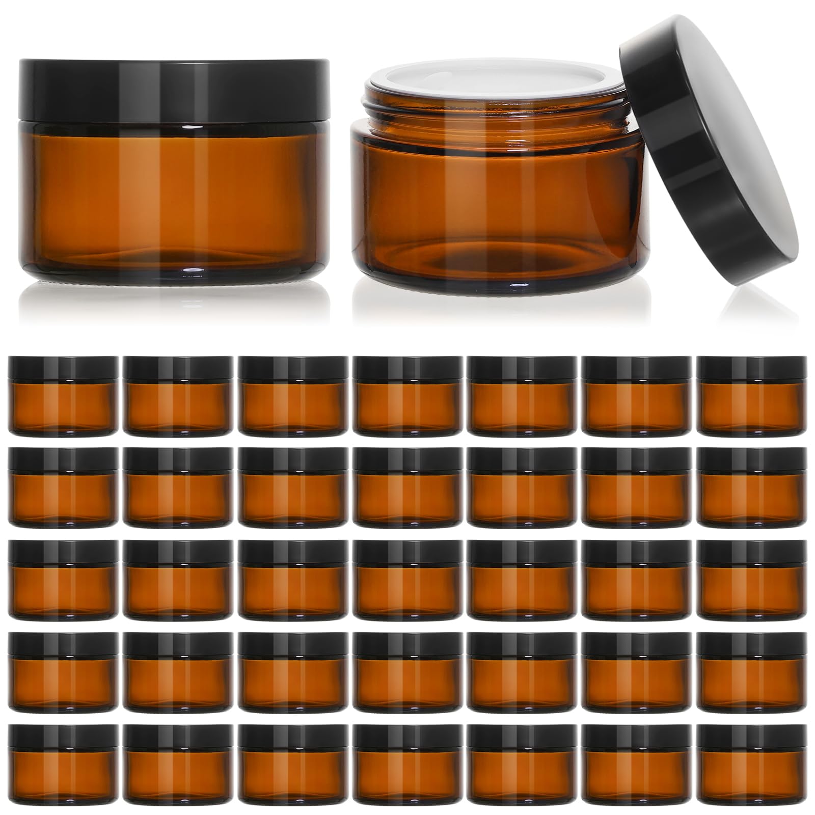 KEYWING 1oz Amber Glass Jars, 36 Pack