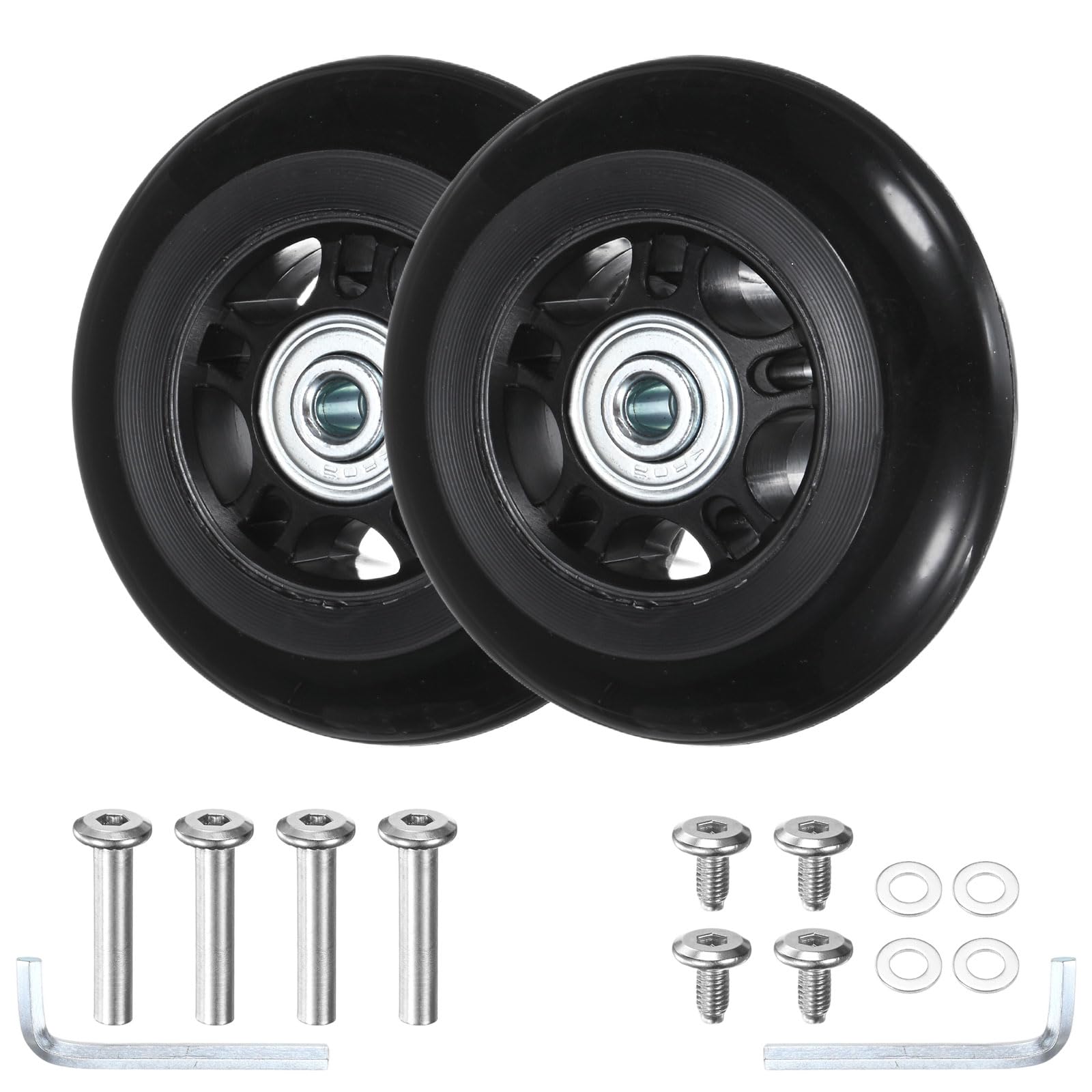 TIXIPEM 2pcs Luggage Suitcase Replacement Wheels 80x24mm, Black