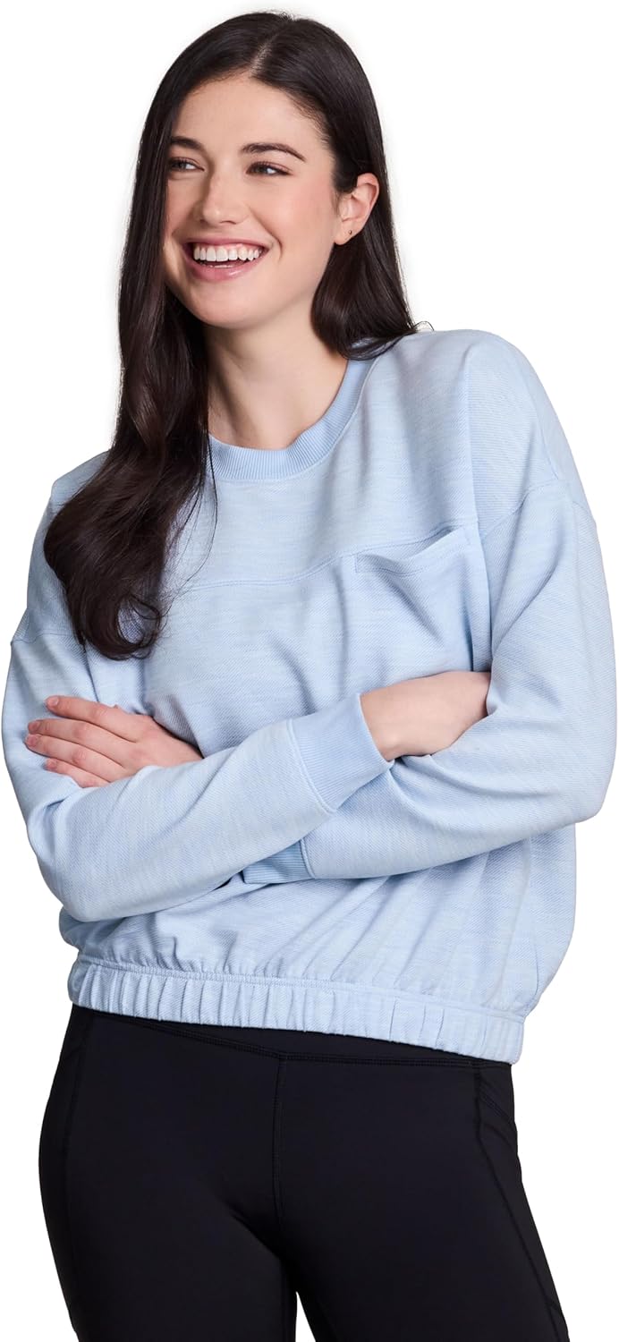 RBX Luxe Athleisure Sweatshirt for Women, Regular Length Banded Hem Lightweight Crewneck Pullover - Image 5