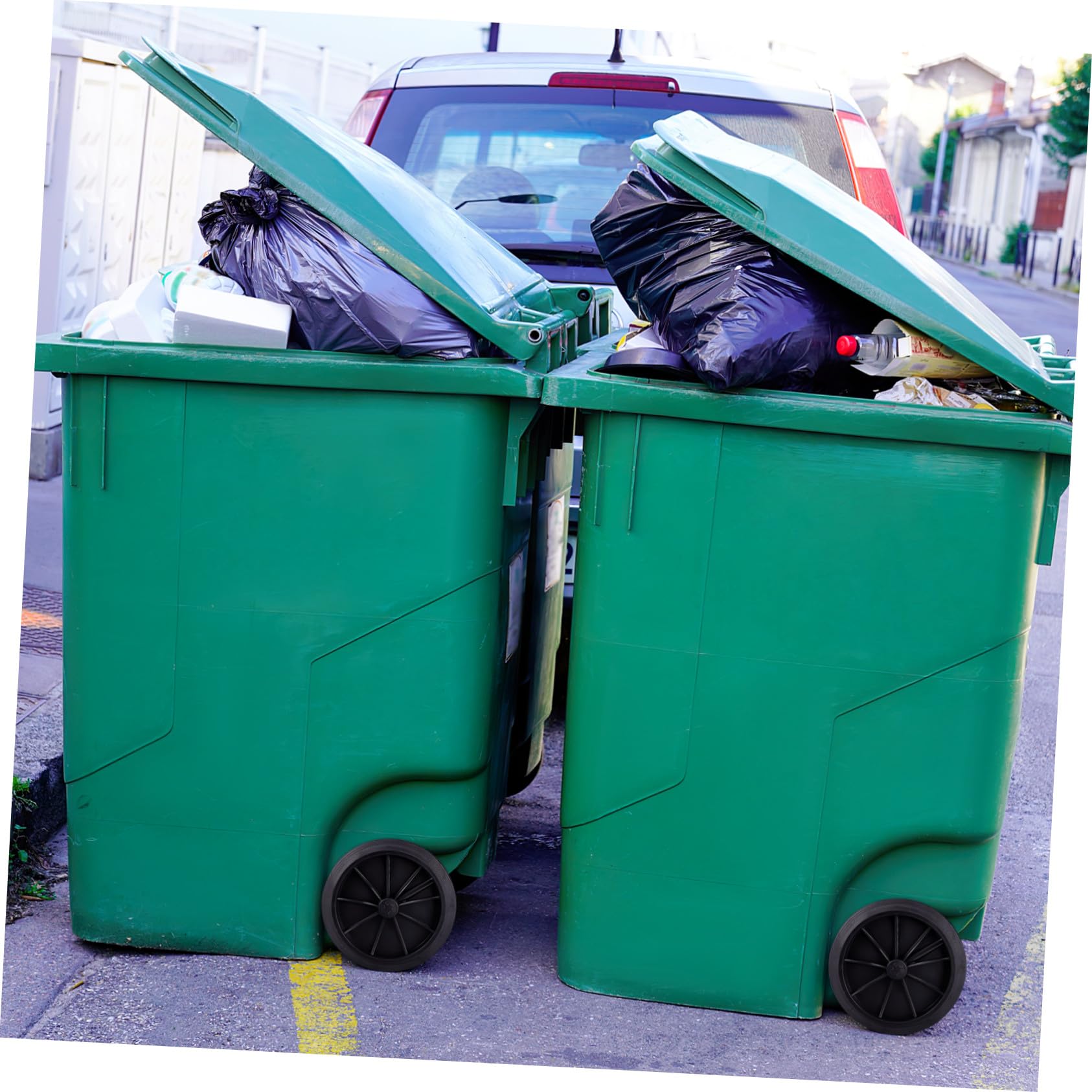 LIFKOME Ruote di Ricambio in Plastica Nere per Bidoni della Spazzatura con Asse Cavo, Facili da Installare e Manovrare, per Uffici e Scuole