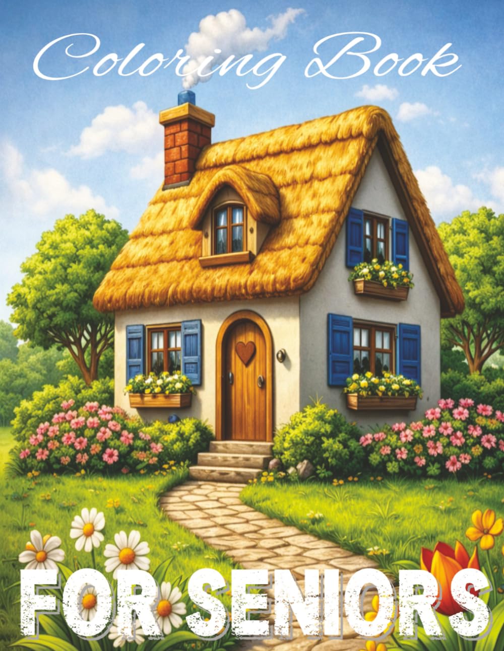 Coloring Book For Seniors: 50 Images For Adults With Dementia And Alzheimer's: Mandalas, Peaceful Idyllic Scenes, Animals, Patterns And Everyday Objects To Color And Enjoy.