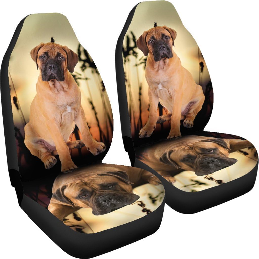 Bullmastiff Dog Print Car Seat Covers