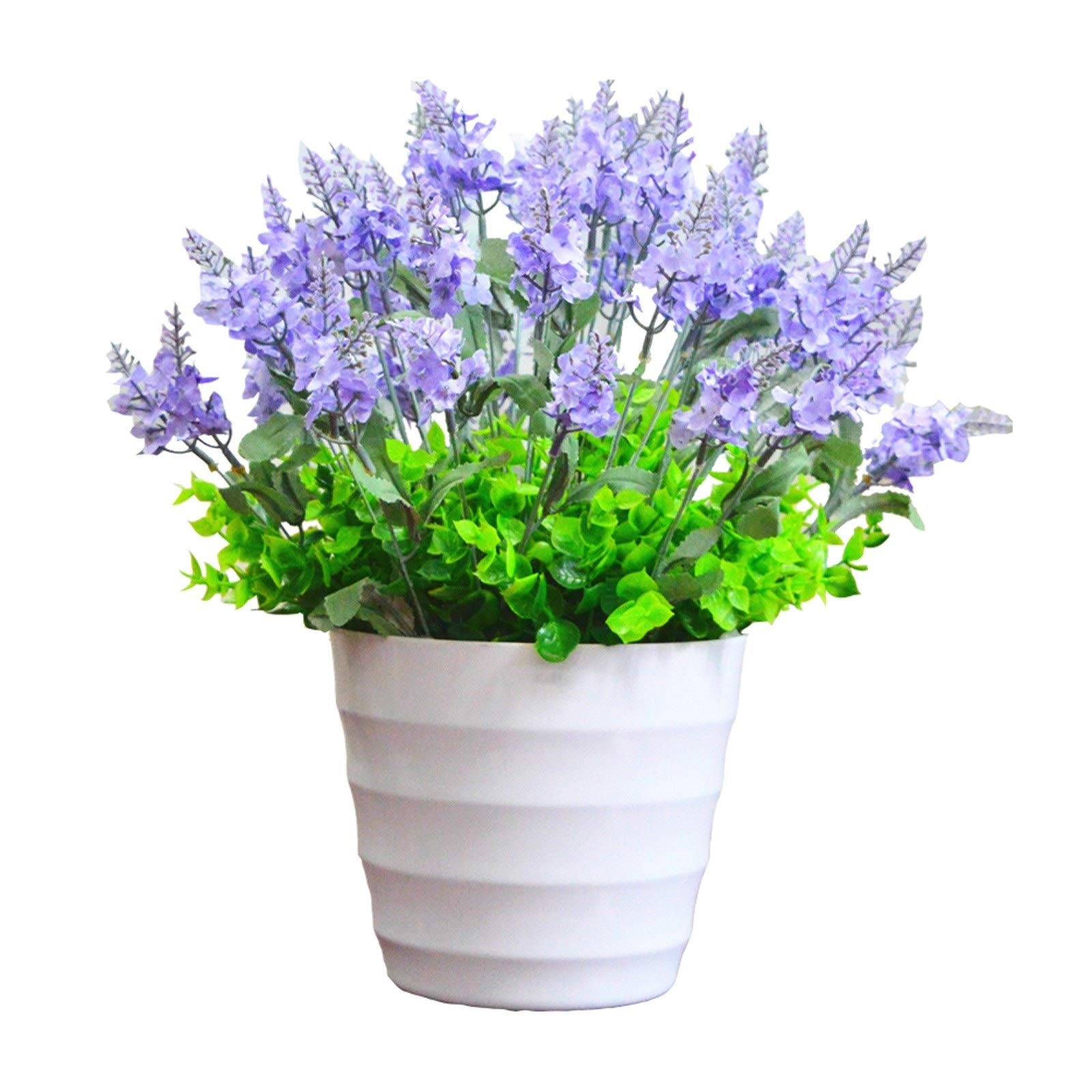 NGDFGR Artificial Potted Plant Decor Artificial Lavender Flowers Mini Artificial Flowers Fake Plant To Brighten Up Your Home Party And Wedding Decor Farmhouse Decor,Medium