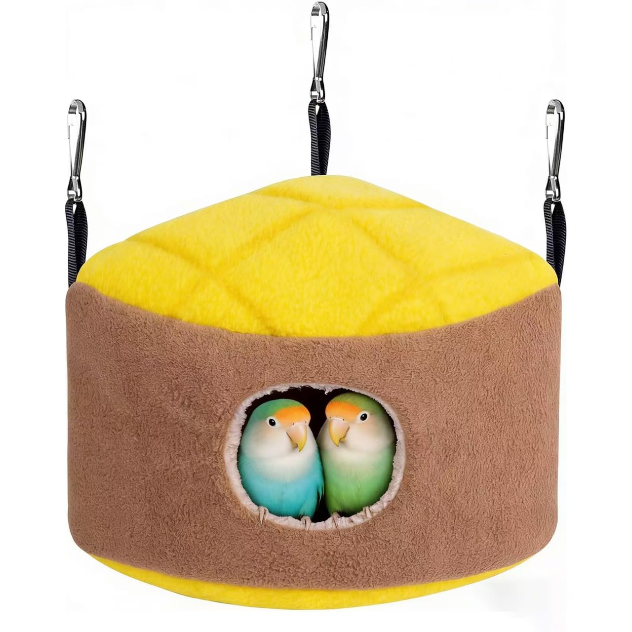 Didabotak Plush Bird Nest, Winter Thermal Soft Triangular Hanging Bird Nest for Cage Washable Cockatiel Parakeet Bird Bed, Bed, Hut, Parrot, for Cage, Houses
