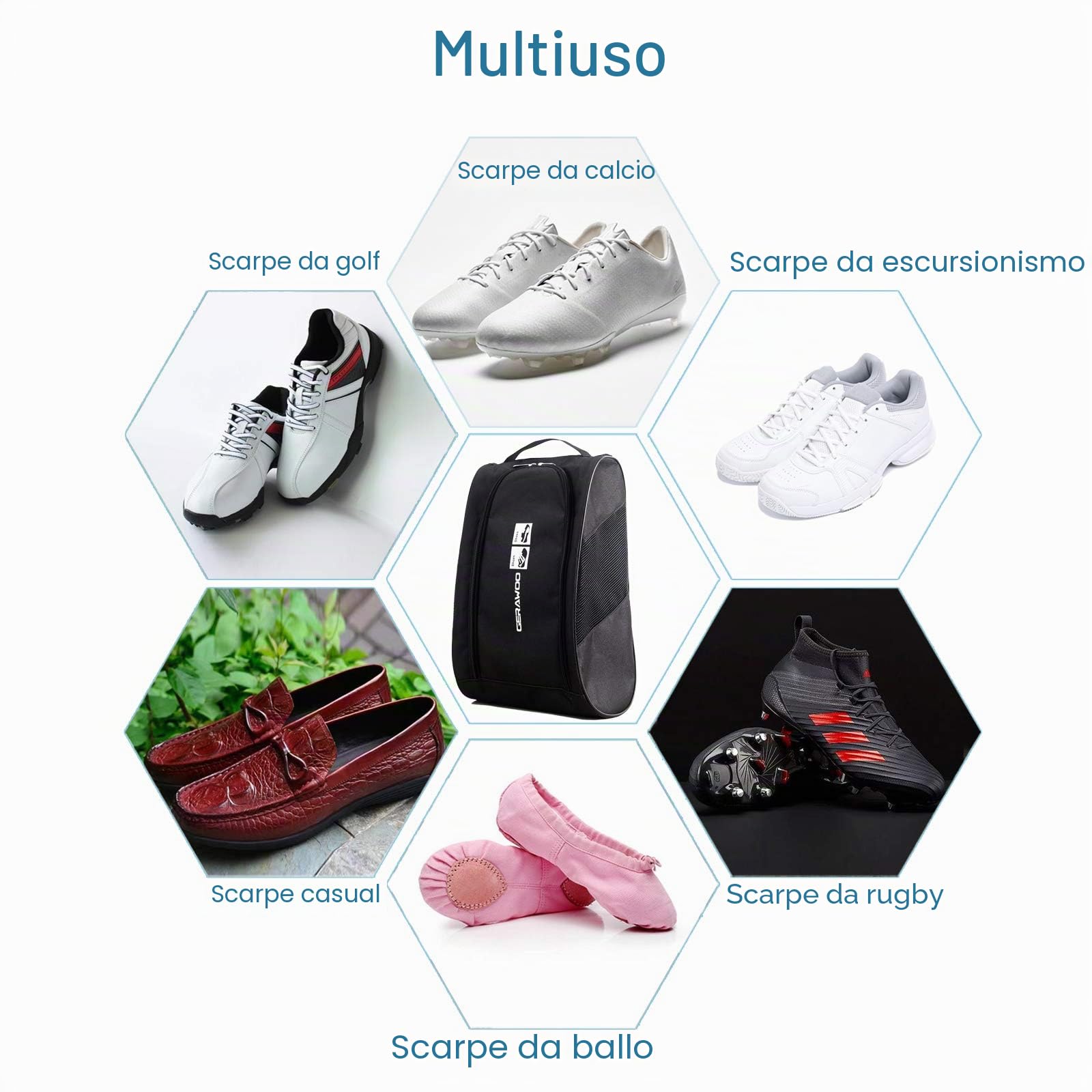 Borse per Scarpe da Golf e Calcio, Porta Scarpe da Viaggio di Alta Qualità, Sacchetti Scarpe da Uomo Donna