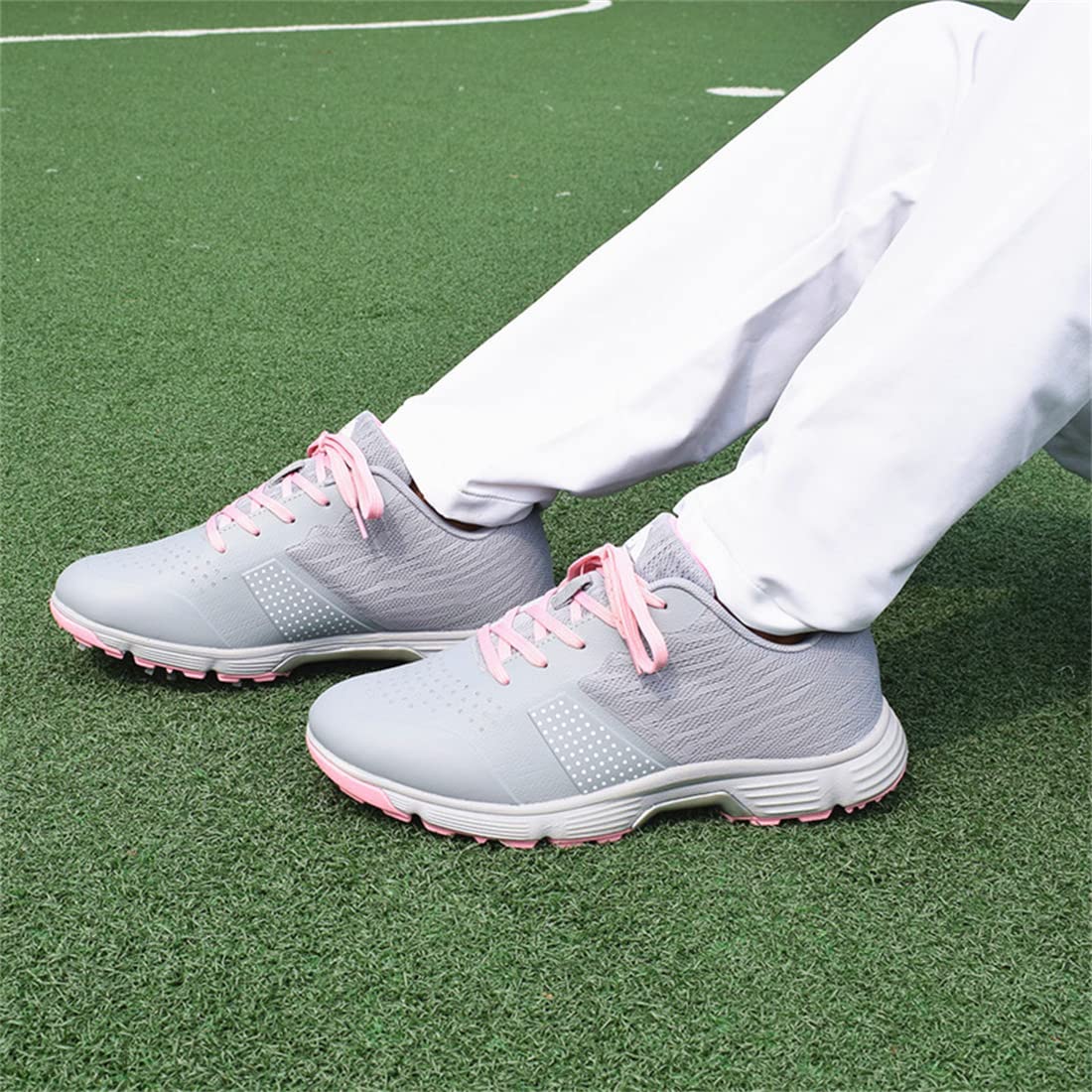 Zapatillas de Golf Impermeables sin Clavos con Cordones para Mujer, Calzado Deportivo para Caminar y Entrenar en Golf.