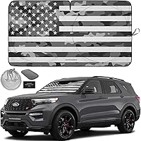 Vista 23 de Autoamerics Parasol de Parabrisas de Una Pieza - Parasol Cromado Líquido Plegable para Ventana Delantera de Auto para Carros SUV Camión - Protector