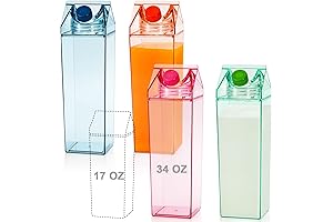 Yarlung 34 oz Crystal Clear Plastic Milk Carton Water Bottle