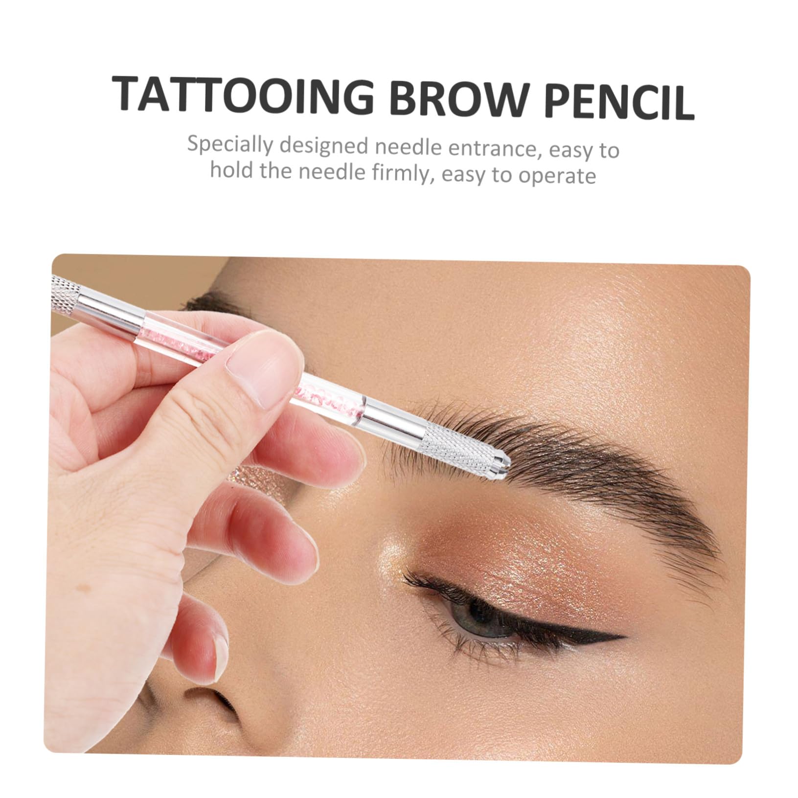 Penna Microblading Sopracciglia Doppia Punta Abs 10 Pezzi | Aspetto Elegante, Effetto Naturale, per Tatuaggio Sopracciglia, Adatta a Principianti ed Esperti