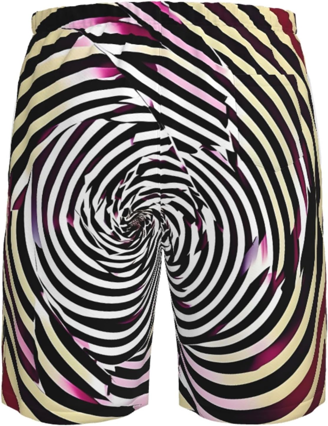 Spiral Optical Illusion GIF Print Mens Casual Shorts Drawstring Summer Beach Stretch Shorts Novelty Swimtrunks