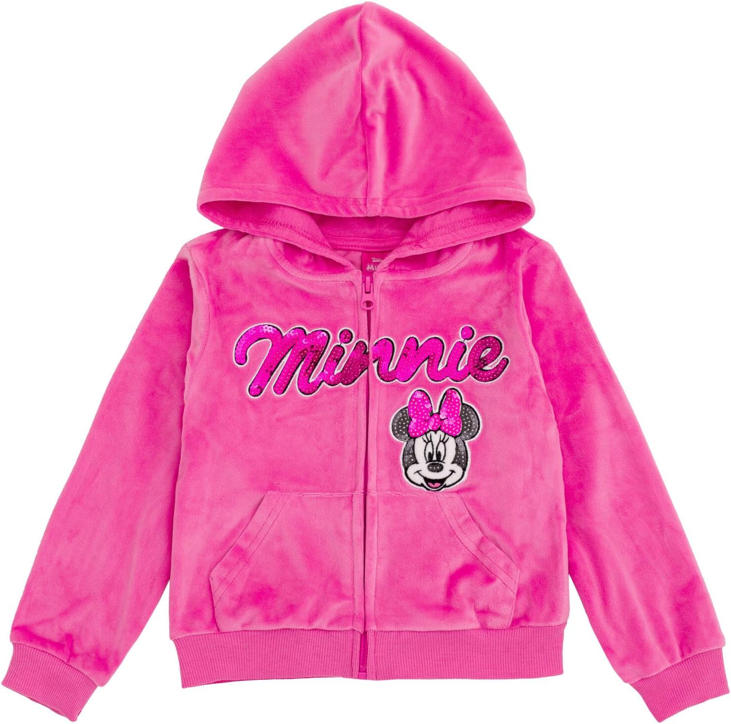 Disney Junior Girls Velour Zip Up Hoodie and Jogger Pants Outfit Set Toddler to Big Kid Sizes (2T - 14-16) - Image 4