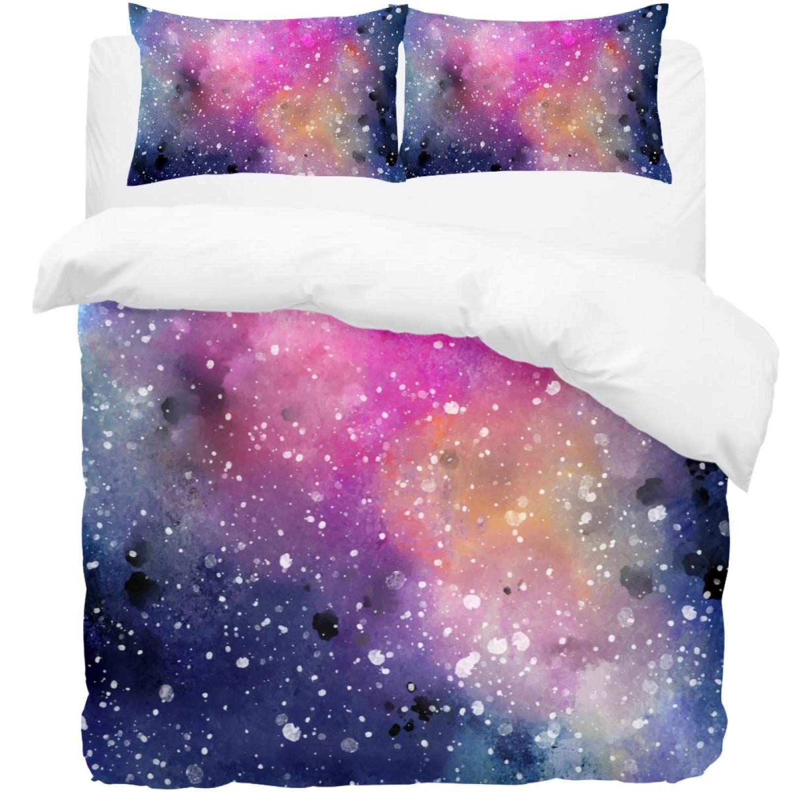 Parure de lit motif ciel étoilé avec housse de couette résistante et ses taies