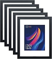 Vista 146 de VCK Paquete de 2 portarretratos de 8 x 10 pulgadas, roble natural, madera de alta gama con vidrio templado, para fotos de 5 x 7 pulgadas