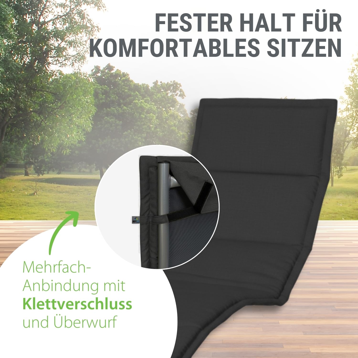 Auflage Bäderliege dunkelgrau I Gartenliege Polster 205x55x3cm I hochwertige & Pflegeleichte Liegenauflage I Wetter- & formbeständiges Liegekissen I Liegestuhl-Auflage