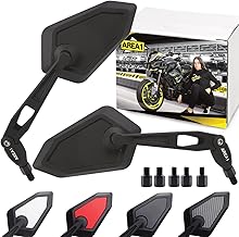 Universal Motorcycle Rear-View Mirror Set, E-Mark/E-Approved, Black