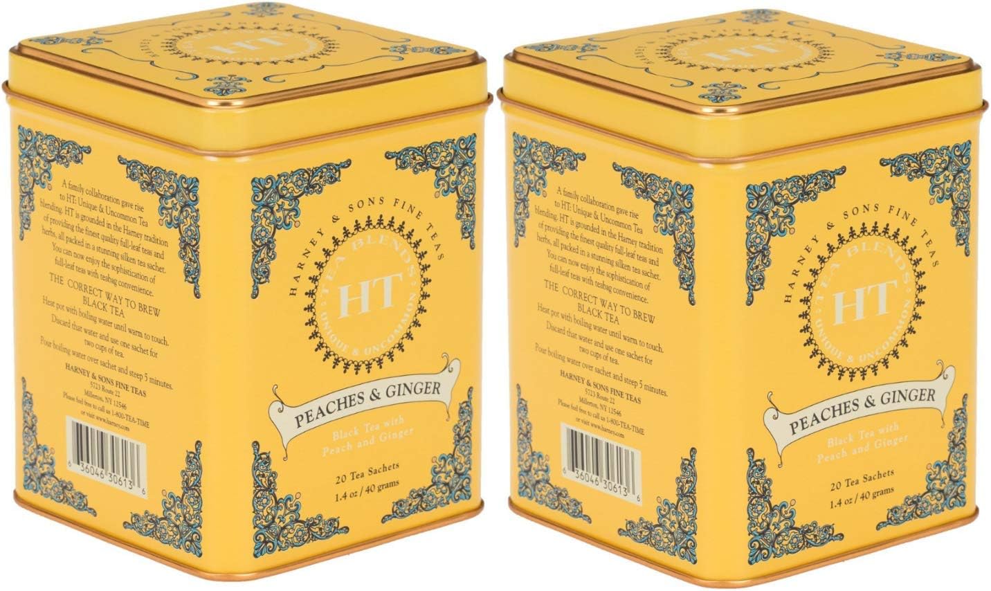 Harney & Sons HT Peaches And Ginger Tea U2013 20 Tin Bags (40 G