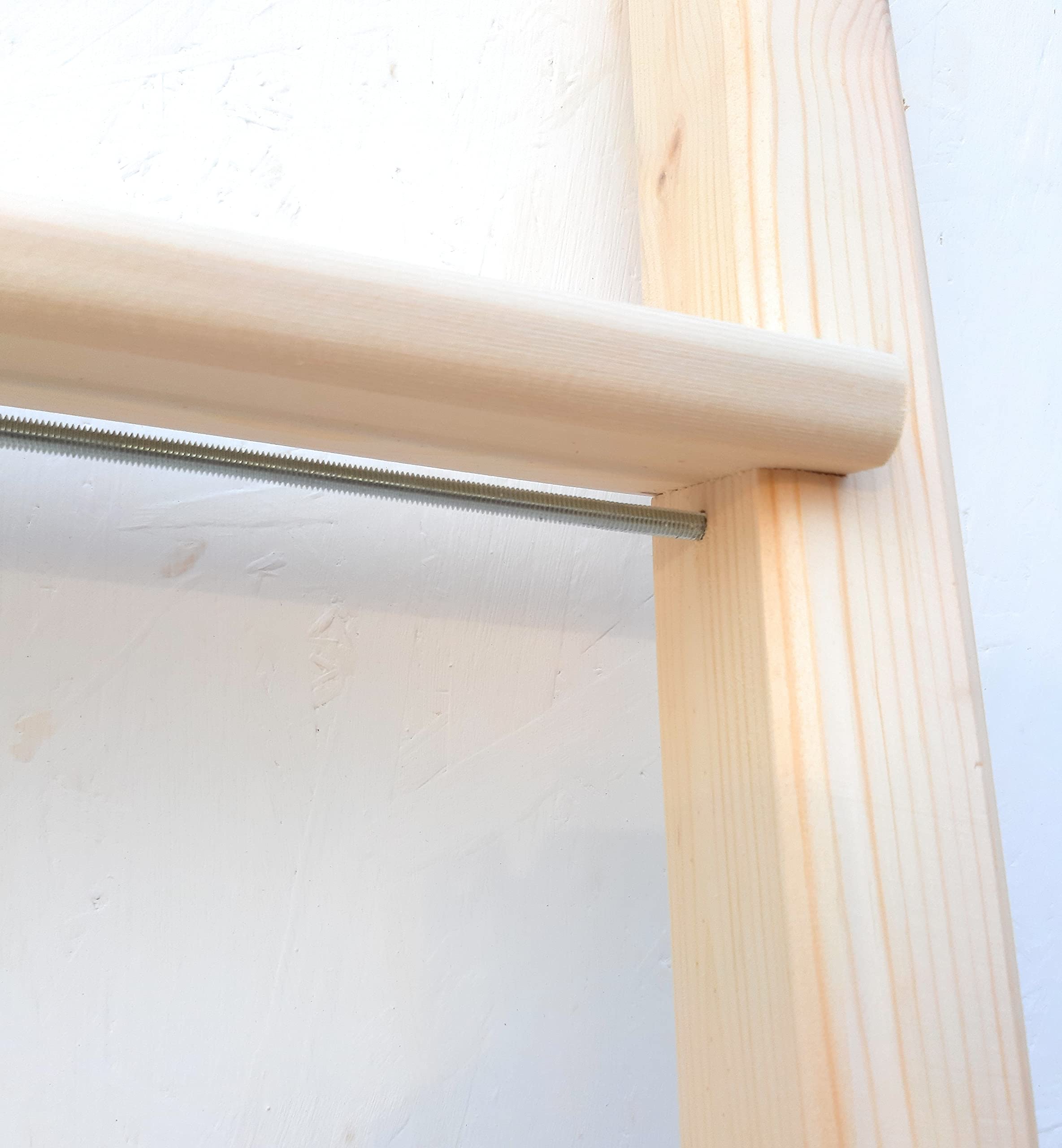 Scala In Legno Massello Di Pino Per Soppalco E Letto A Castello: Larghezza 50 Cm, Gradini Larghi 9,5 Cm, Portata 170 Kg, Made In Italy - 4