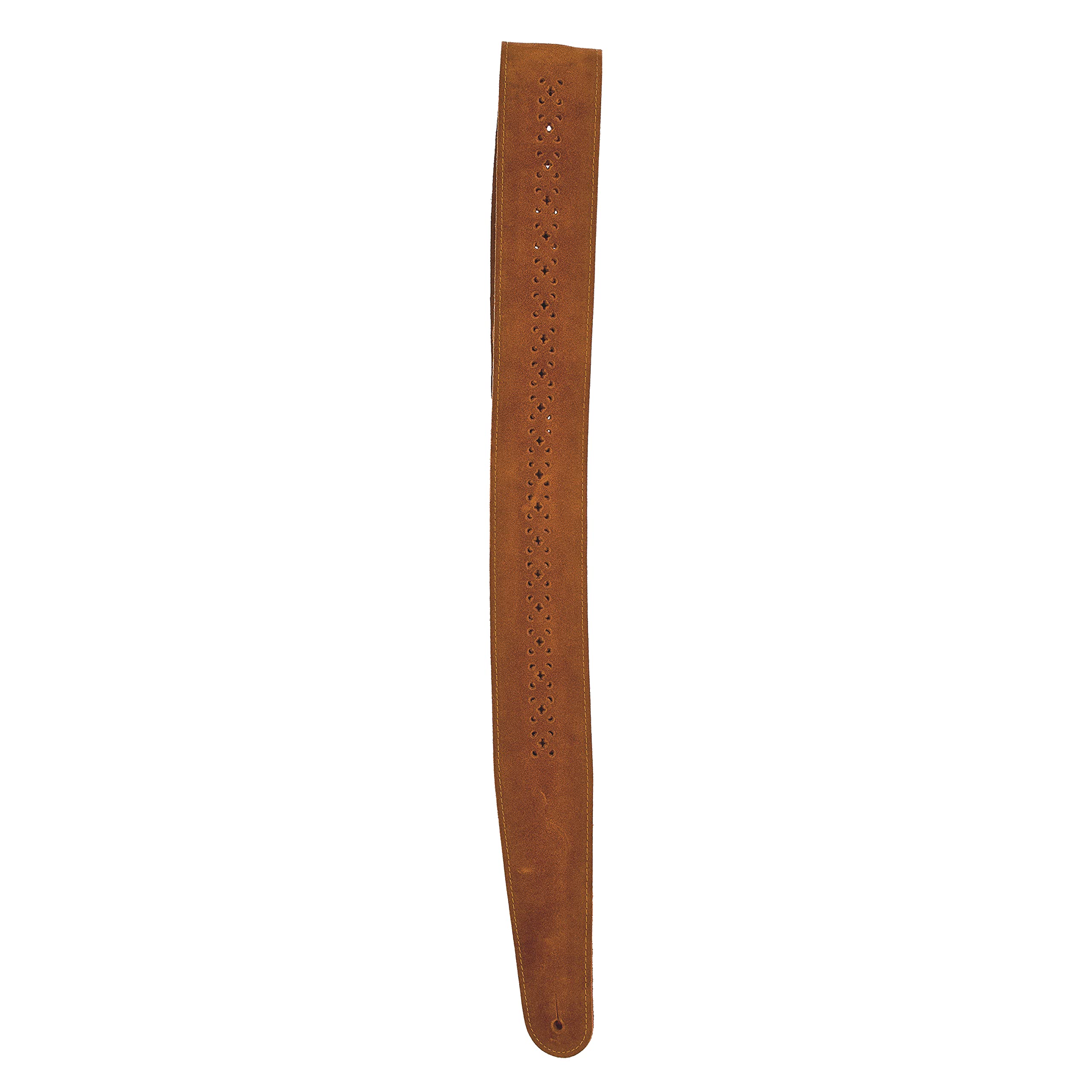 Planet Waves Correa de guitarra ajustable de cuero ventilado D'Addario, roseta de ante camel