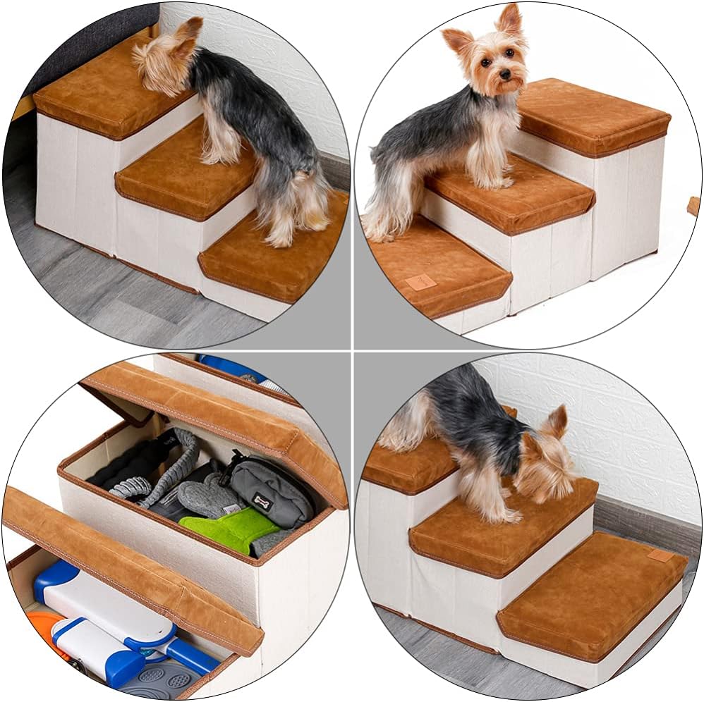 balacoo 1pc Foldable Non- Pet Ladder Lightweight Climbing Ramp for Dogs Cats for Sofa Chair Bed Car Portable Plaything for Pets