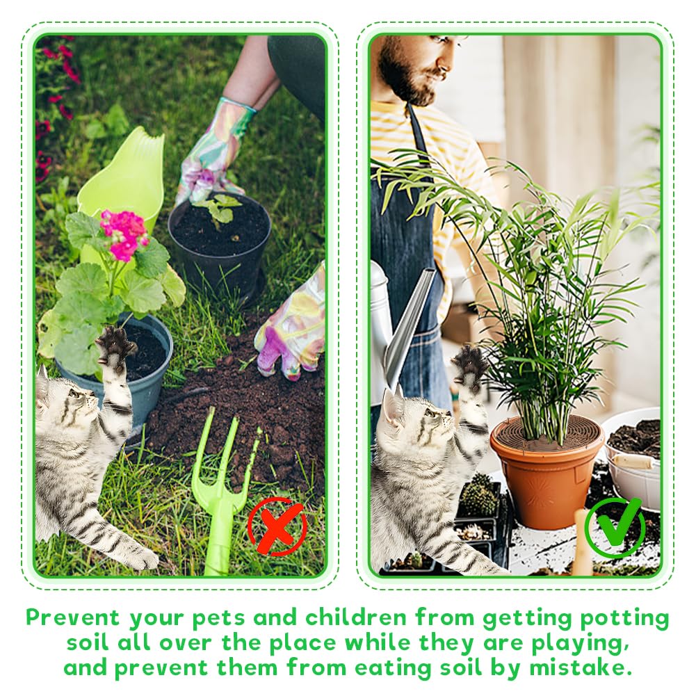 Joycabin Lot de 4 grilles de Protection pour Pot de Fleurs - 30 cm - Protection des Plantes pour Chat - Protection des Fleurs pour Enfants et Animaux domestiques