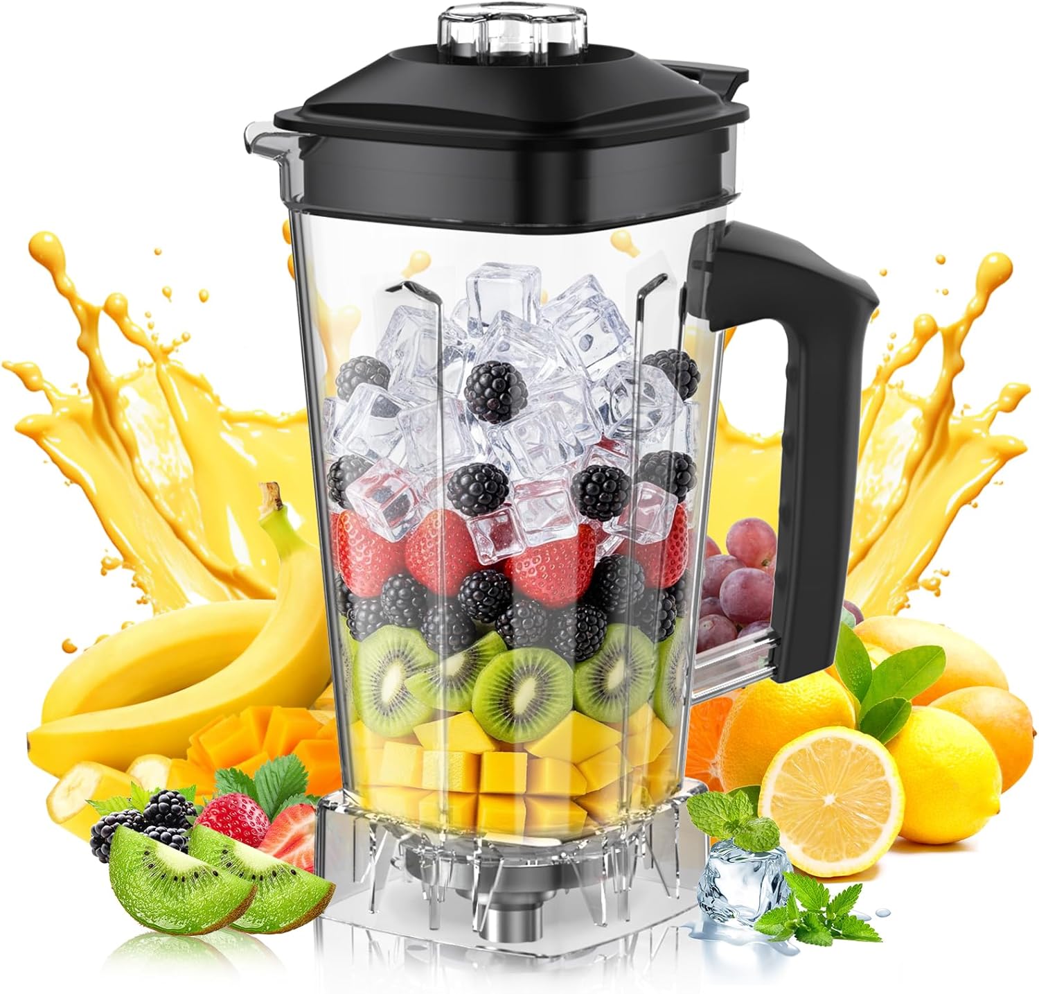 Replacement Blender Pitcher 70oz Large Capacity BPA-Free Jar for Smoothies, Ice Crushing, with Lid & Blades Compatible with HS-206D Series Dishwasher Safe for Easy Cleaning