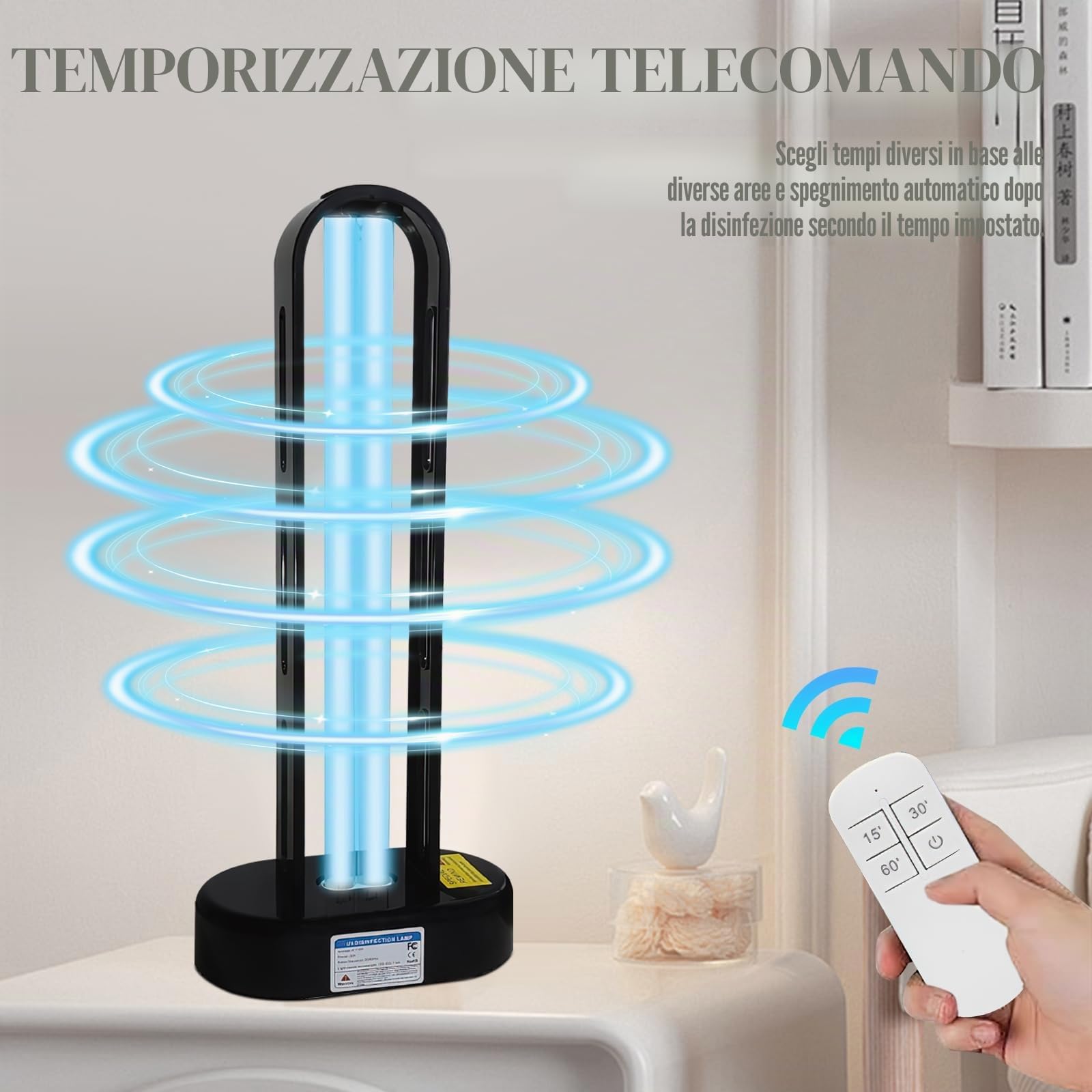 Lampada Germicida Uv Per La Casa, 38w Stelizer Uv, Lampada Germicida Uv a Ozono, Stelizer Uv Portatile Per ELIMINARE Muffe, Influenza, BacteRies, Polsere