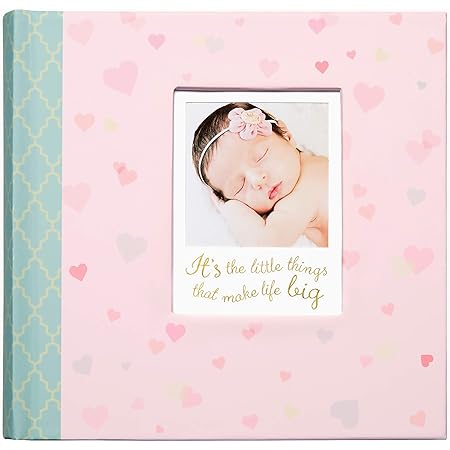 C.R. Gibson's Pink Infant Photo Album Photo Album For Newborns, 9.4 x 9.1 x 1.8 inches, 80 pages