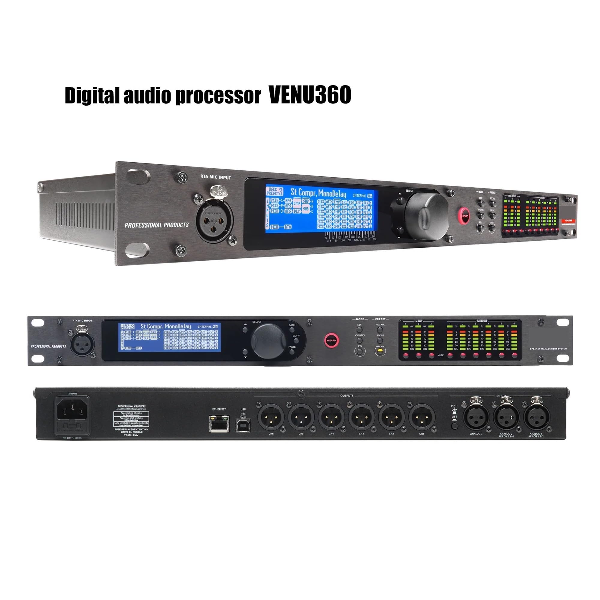 Processeur Audio De Scène, 2 Entrées Et 6 Sorties, Logiciel Original, Support De Pilote Audio Pro, Haut-parleur Professionnel, Processeur Audio
