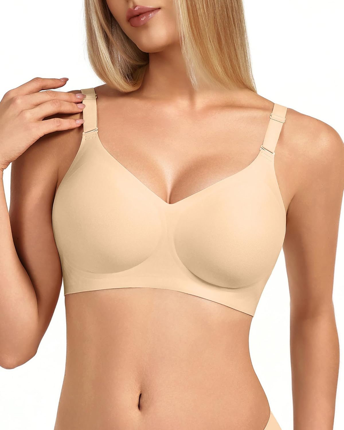 Women's Jelly Comfort Wireless Bra Full Coverage Push Up for All-Day Wear, No Underwire Everyday Bra with Light Support