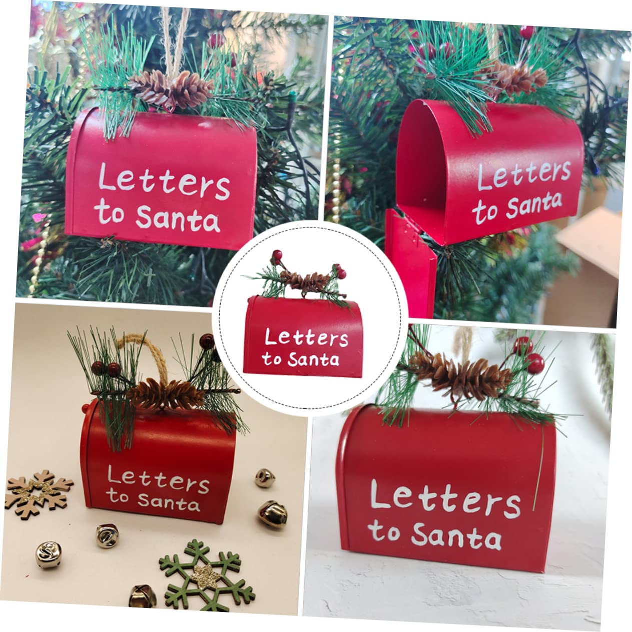Amosfun 8 Pz decorazione cassetta postale in ciondolo natalizio addobbi per alberi di natale christmas tree decorations regalini natale addobbi natalizi decorare di natale