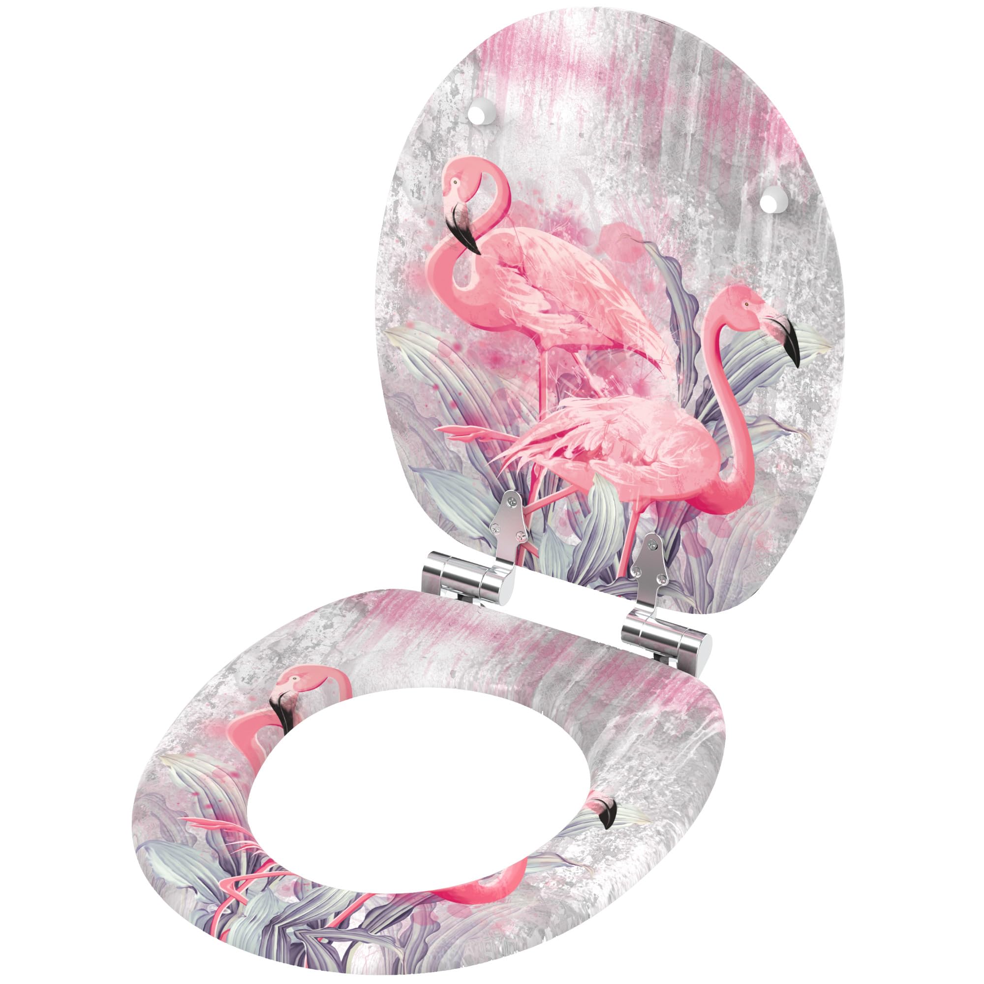 Sanilo Soft Close Toilet Seat, Wide Choice of New Toilet Seats, Stable Hinges, Easy to Mount (Flamingo 2) - Image 4