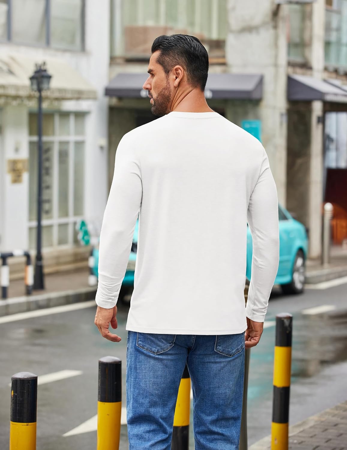 COOFANDY Men's Crew Neck T-Shirt Long Sleeve Casual Pullover Tees Soft Stretch Basic Tee Shirts - Image 3