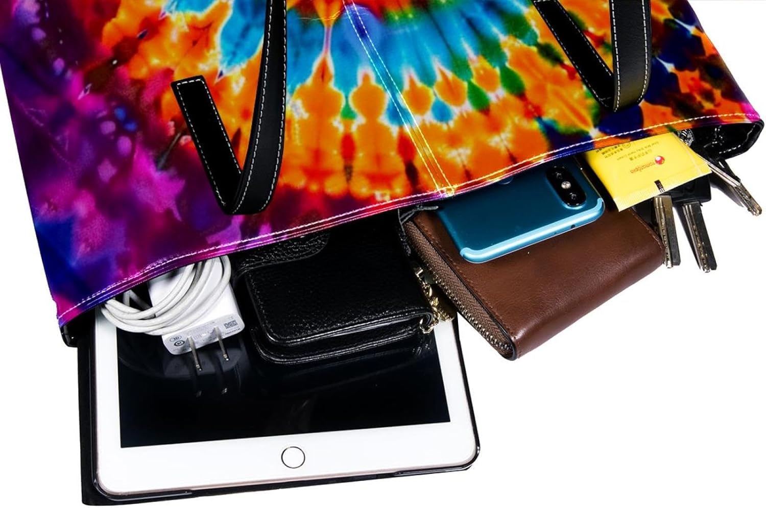 カラフルトートバッグ[品番：BCYW0034421]｜BACKYARD FAMILY（バックヤードファミリー）のレディース ファッション通販｜SHOPLIST（ショップリスト） [YTYVAGT] 女性用財布、トートバッグ美学、レディーストートハンドバッグ,カラフルな絞り染めの虹