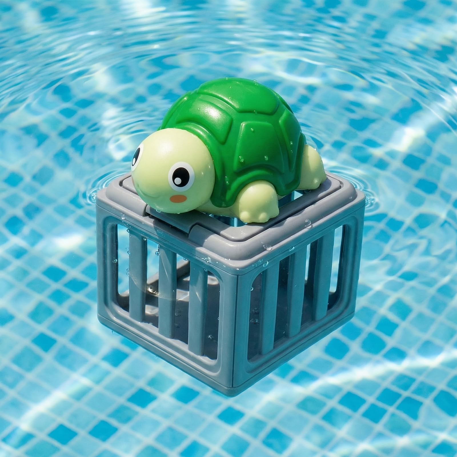 Children's Pool Diving Toys, Water Swimming Dive Pools Game, Underwater Dive Rescue Toy, Bath Toy Play Set with Fish Box Floating Animals, Fun Outdoor Beach Lake Swim Summer Party Gift-1 Set — view 3
