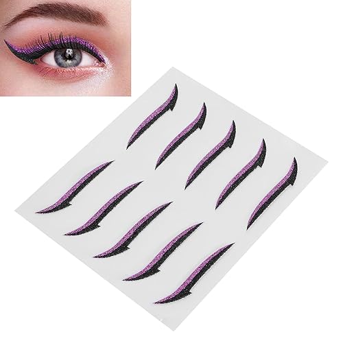 Miniatura 5 de Brrnoo Calcomanías reutilizables con purpurina, adhesivo para maquillaje de ojos de mujer, calcomanías autoadhesivas impermeables para bodas,