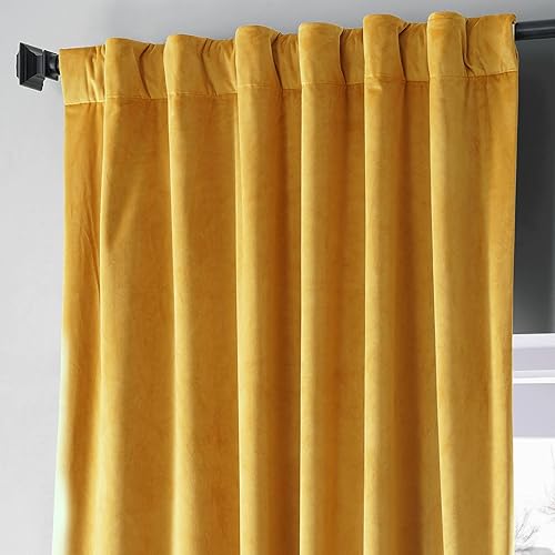 Miniatura 4 de HPD Half Price Drapes - Cortinas de terciopelo de lujo con bloqueo de luz para dormitorio (1 panel), 50 x 84 pulgadas, cortinas opacas de hotel para