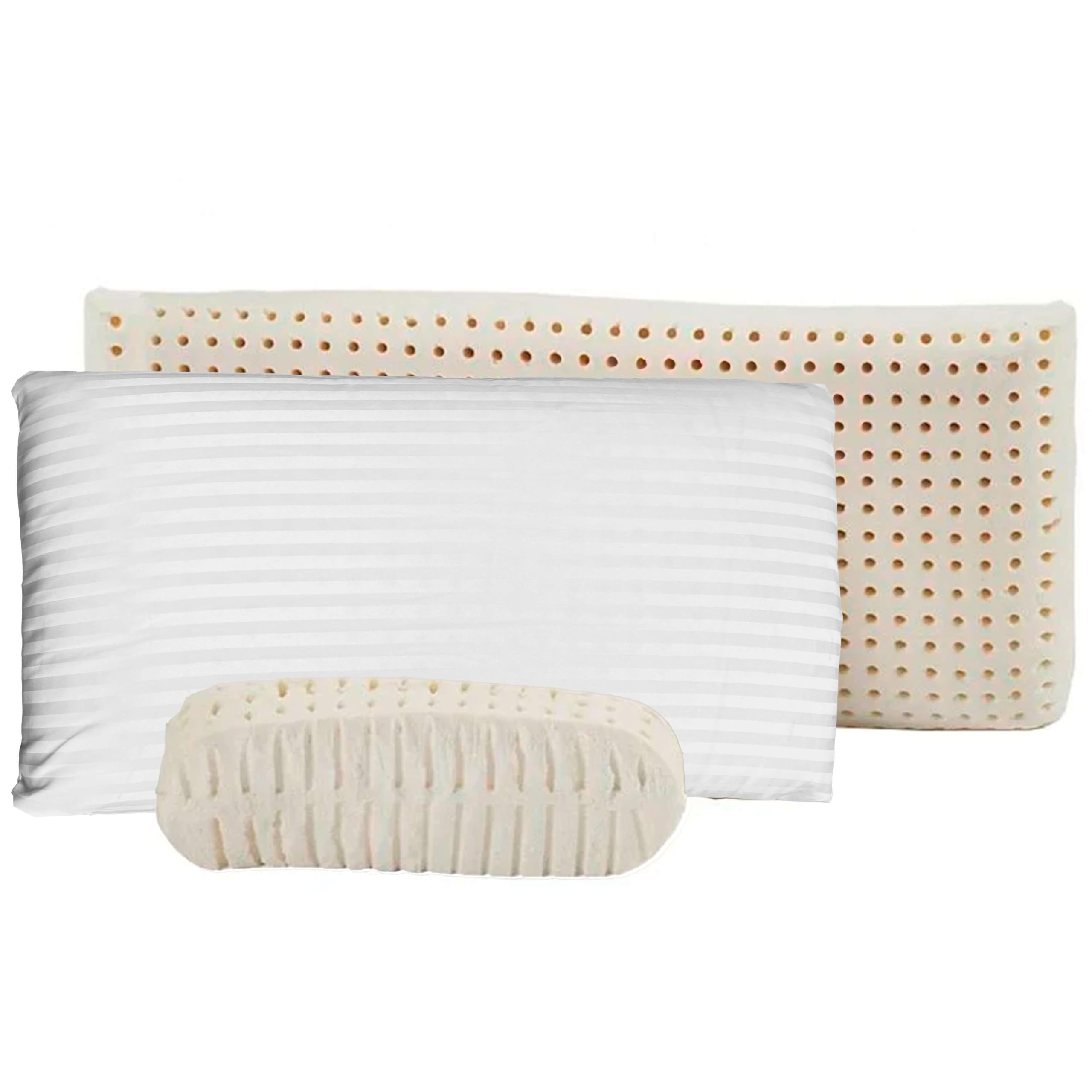 Miroytengo Almohada de Látex Perforada con Funda 70 cm
