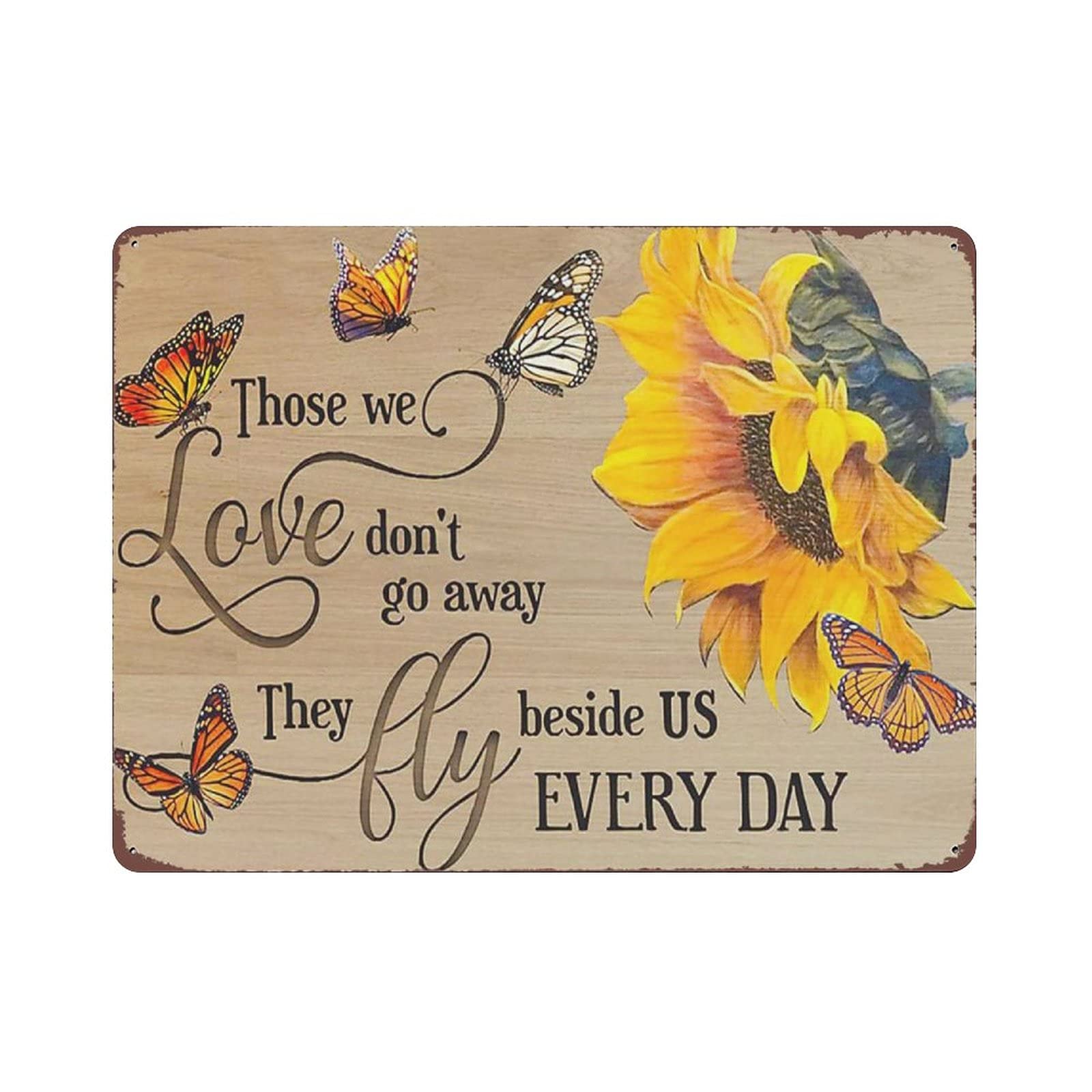 Sunflower and Butterfly Metal Signs, Fun Poster For Bar Kitchen Cafe Farmhouse Wall Decor 12x16 inch