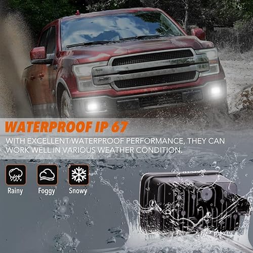 Miniatura 5 de Luces antiniebla LED mejoradas con DRL parachoques antiniebla de repuesto compatibles con Ford F150 2015 2016 2017 2018 2019 2020 1 par negro (negro