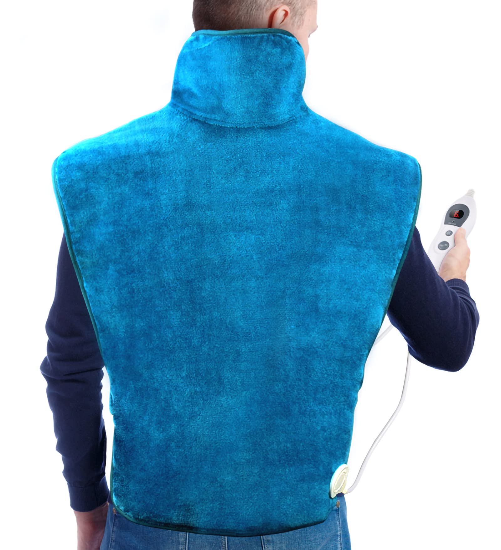 Cuscino Termico Elettrico Per Collo E Spalle, Termoforo Elettrico Con 6 Livelli Di Temperatura, 60X90Cm, Verde